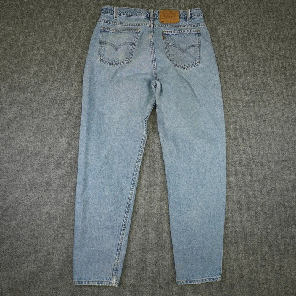 Vintage Levis 550 Relaxed Fit Tapered Mens Light Wash Orange Tab Jeans 34x32 90s